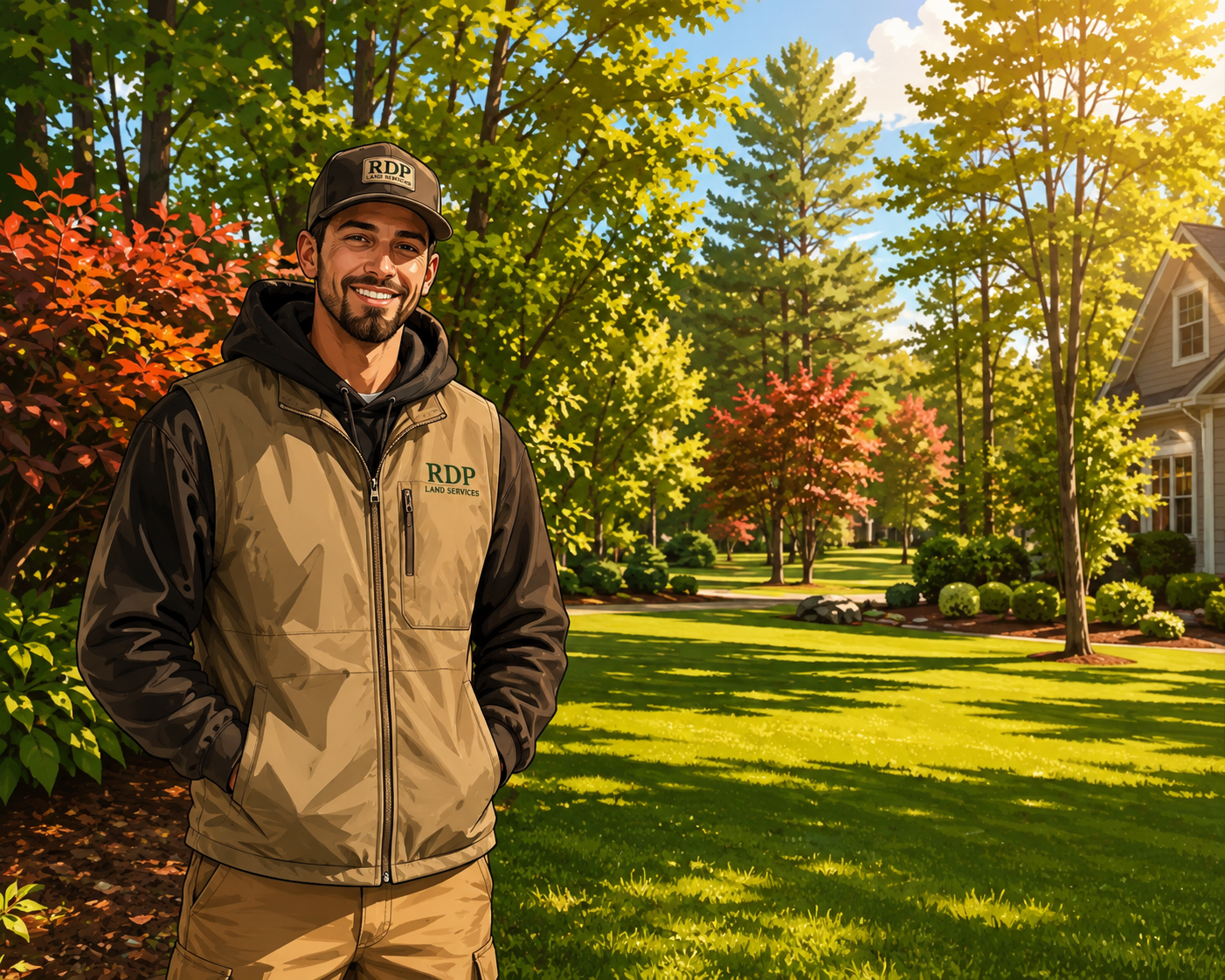 RDP Land Services crew member on a Connecticut property